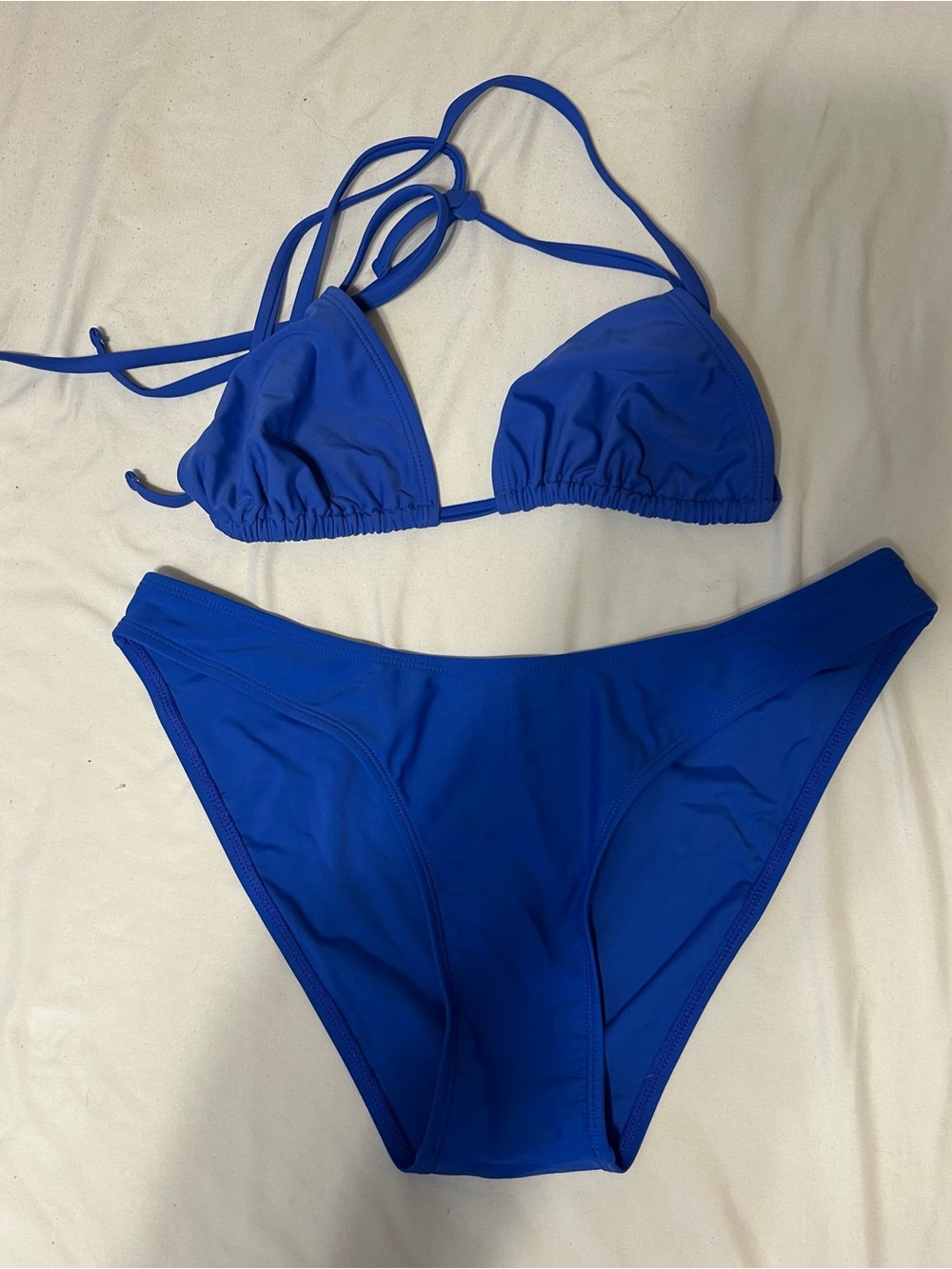 wild fable Bright Blue Triangle Bikini Set